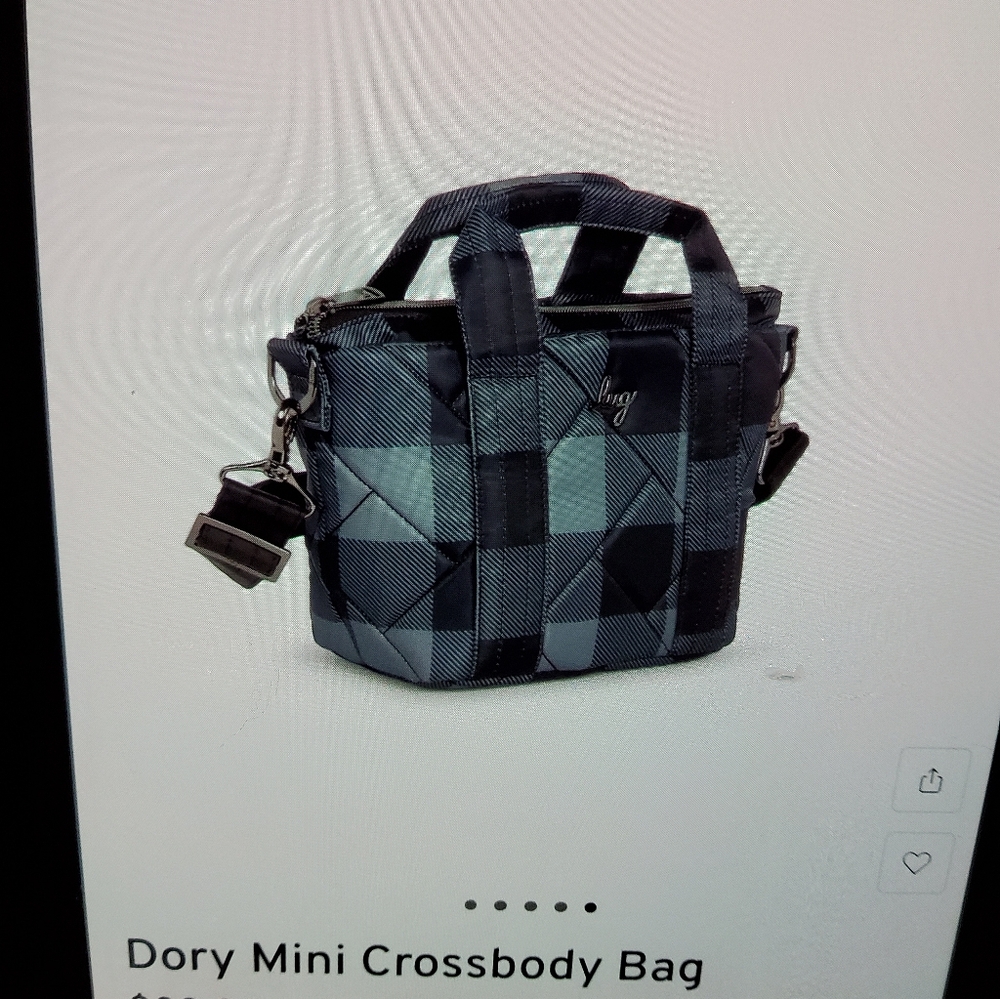 Lug Dory Mini Crossbody Bag, Buffalo Check Grey - Picture 2 of 7